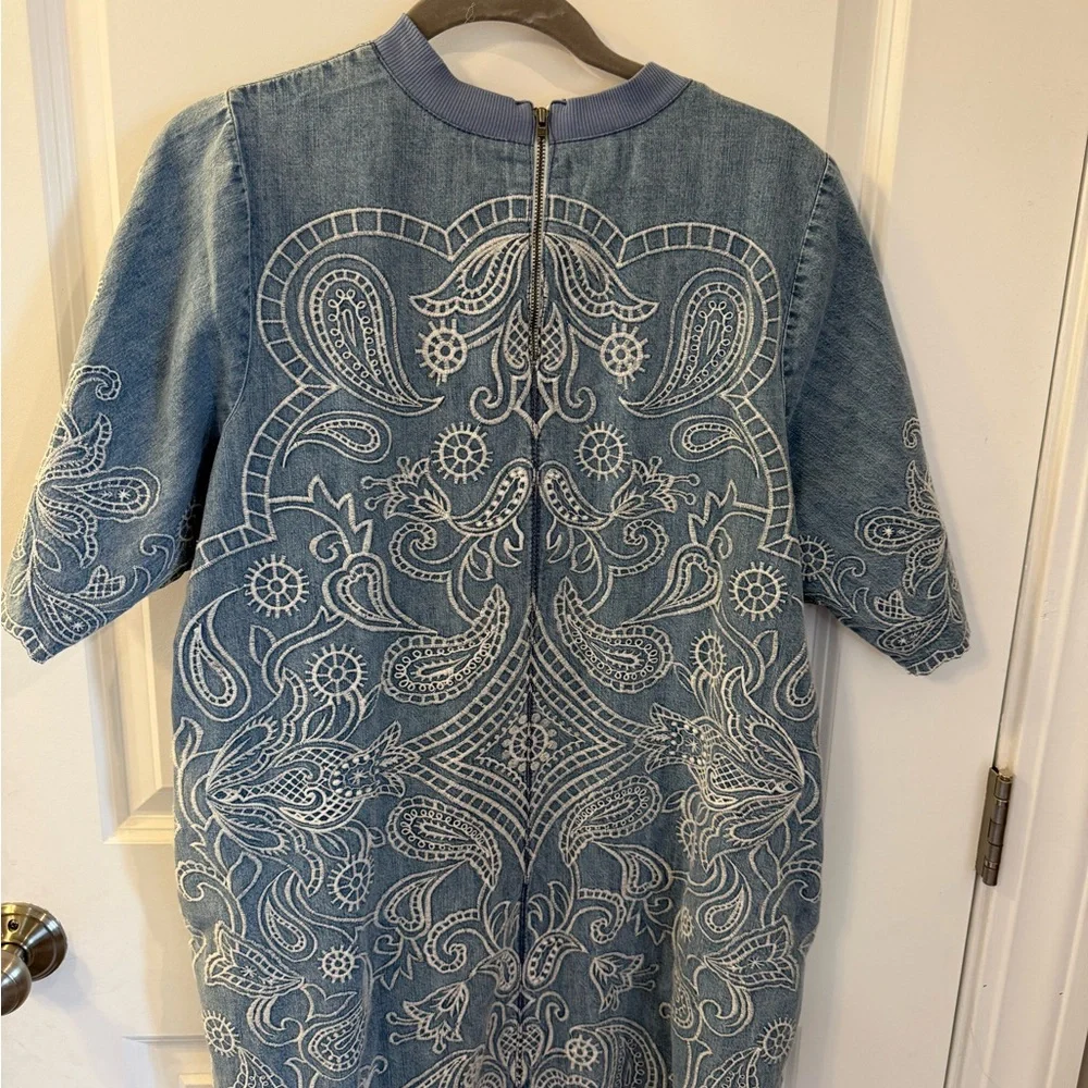 Free People Harlow Light Blue Embroidered Mini Dress - Picture 4 of 6